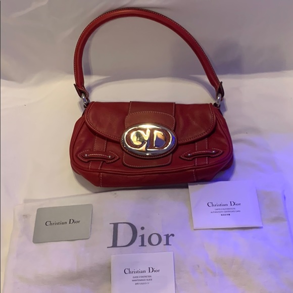 CHRISTIAN DIOR Leather CD Flap Saddle Bag - Picture 14 of 16